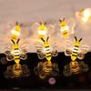 Cute Little Bee LED String Lights Waterproof Plastic Bees Fairy String Lights 2m 20LED Bee Flower Lights Garden Patios Bedroom