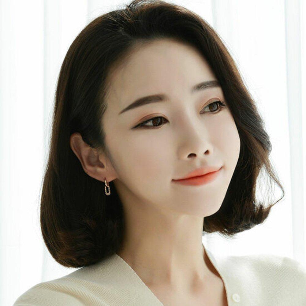 [] 14K Gold Needle Dali Clip Drop One-Touch Ring Earrings