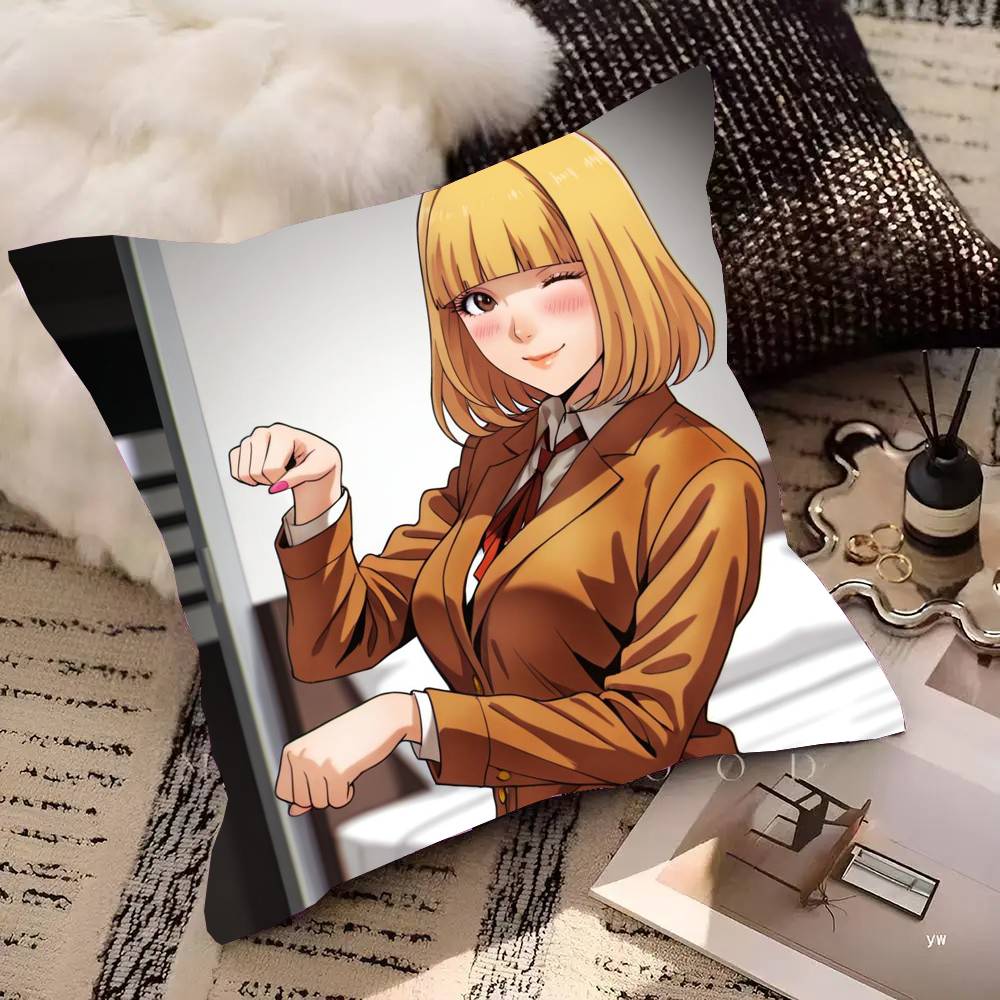 

Midorikawa Hana Anime P-Prison School Pillow Case Sofa Cushion Cover Room Home Decoration 12x12Inch