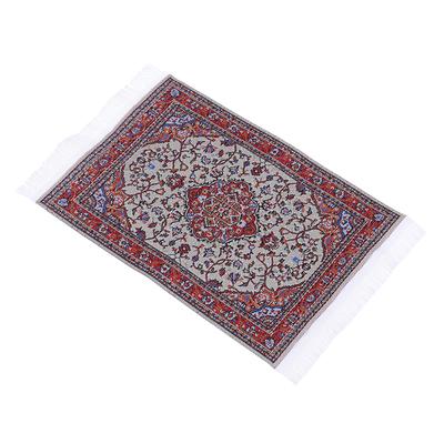 1:12 Dollhouse Miniature Embroidered Carpet Woven Floral Rug Floor Coverings