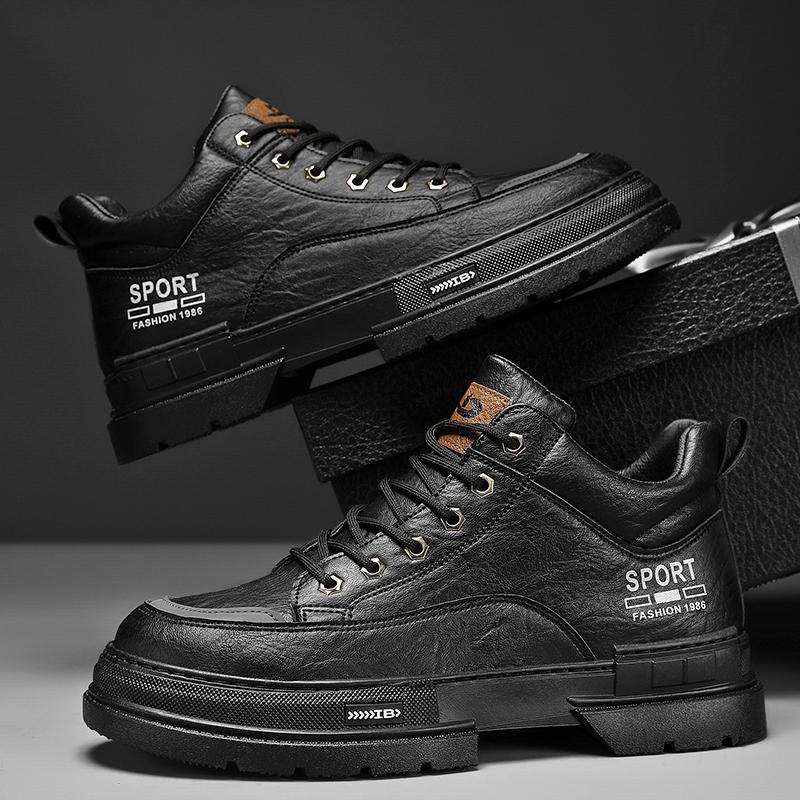 Nuovi stivali Martin alti da uomo alla moda autunno e inverno per studenti maschi e ragazzi, scarpe da lavoro con suola morbida, protezione del lavoro, sneakers Martin