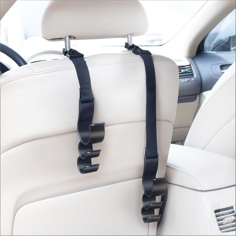 2 Car Rear Seat Hooks Versatile Design with Umbrella Holder for Optimal Car Interior Utilization