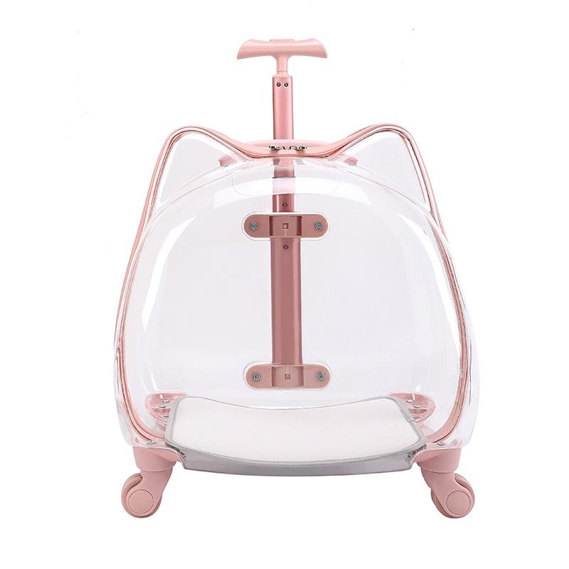 

Portable Pet Trolley Outdoor Cat Carriers Large Capacity Ventilation Stroller for Dogs Cat Puppy Carrier Travel Pet Products 44 X 26 X42CM розовый