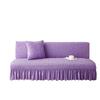 Elastic Solid Color Seersucker Fabric Without Armless Sofa Bed Cover with Skirt Slipcover Fitted Couch Cover Washable Fabric