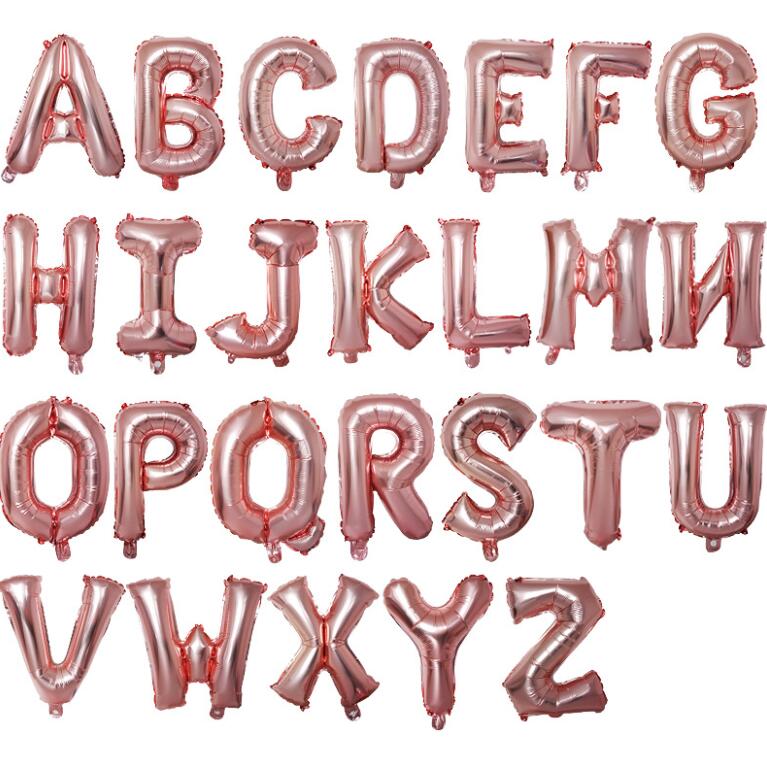Aluminum Foil Balloons Alphabet Letter Party Supplies 16" Balloons for Birthday Wedding Valentine's Decoration