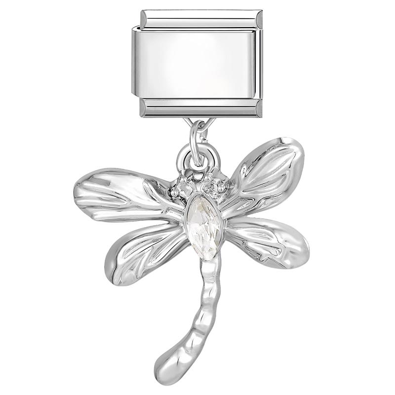 New Bow Crown Butterfly Heart Key Cherry Pendant Italian Charm Link Stainless Steel Fit 9MM Bracelet Women Men DIY Making Gifts