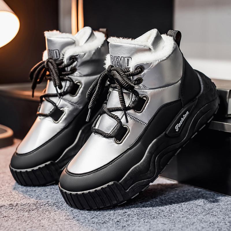 Winter Snow Boots for Men Add Velvet Men's Sports and Leisure Wear-resistant Non-Slip Sneakers Ankle Boots Soft and Comfortable