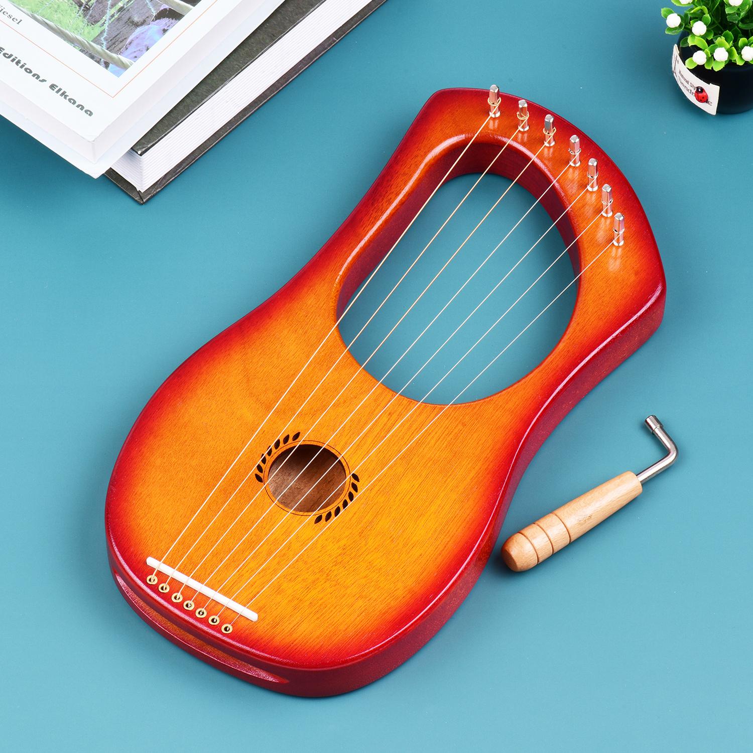 

7-String Lyre Harp Ancient Lyres Okoume Wood String Instrument with Carry BagCelsius Extra String SetCelsius Tuning WrenchCelsius Cleaning Cloth