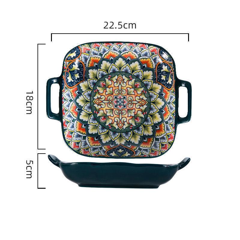 Polnische Keramikteller Haushalts-Kreative Backform Obstsalat Kartoffelpüree Nudelschüssel Kuchenplatte Küchenzubehör