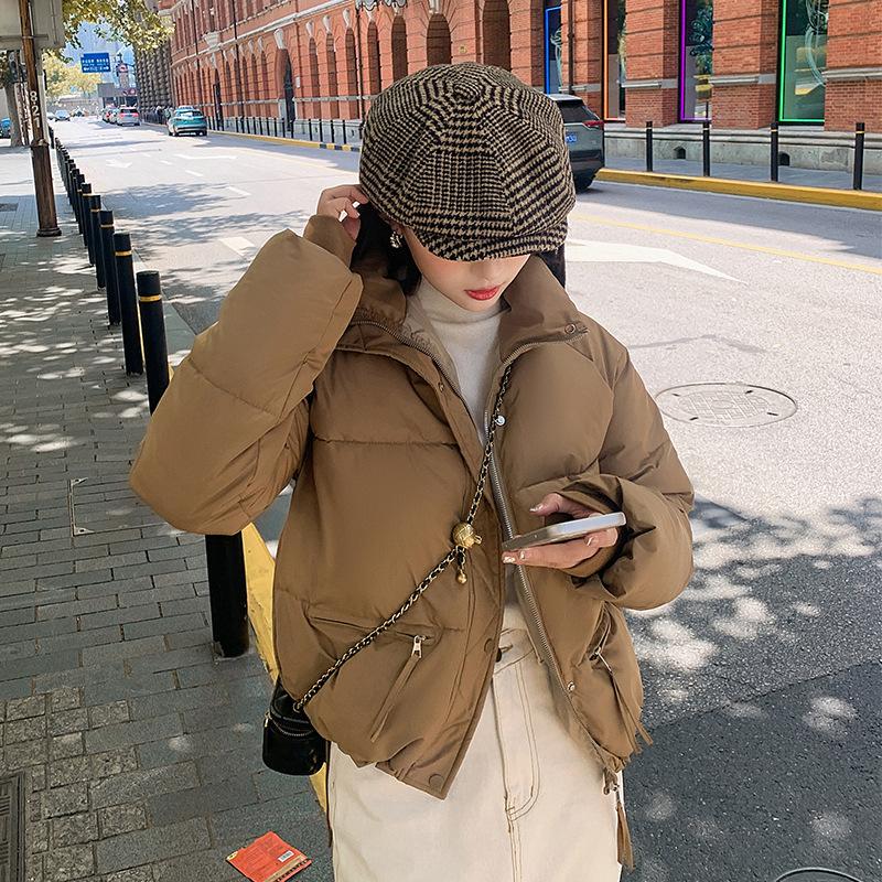 Winter Collar Down Cotton-padded Jacket New Year Short Korean Version of Cotton-padded Jacket Girls Bread Clothes Loose Cotton-padded Jacket.