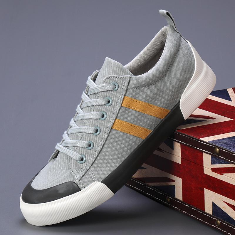 Men s Trendy 2026 Spring Low-Top Breathable Canvas Skate Shoes - Korean Style Casual Flats 38