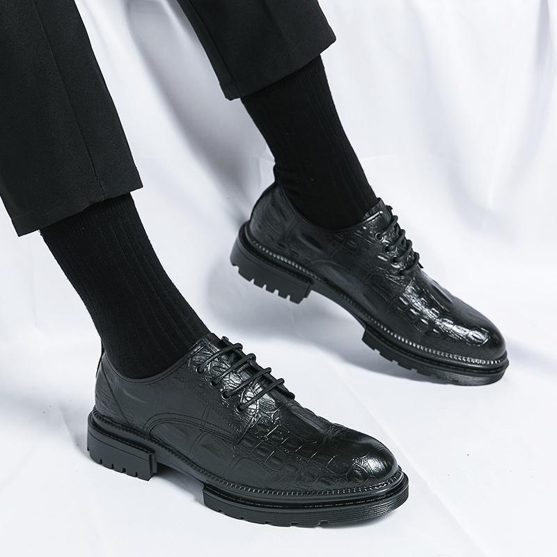 Fashion Fashion Trend Comfort Thick Soled Leather Shoes Men Business Formal Brand Men Casual Shoes Classic Handmade Oxford Wedding Shoes