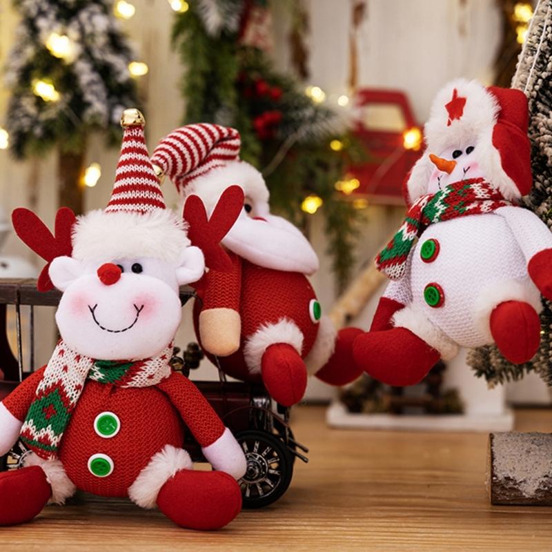 Santa Pendant Reindeer Hanging Pendant Christmas Tree Decorations Desktop Ornaments For Home Party Indoor Holiday