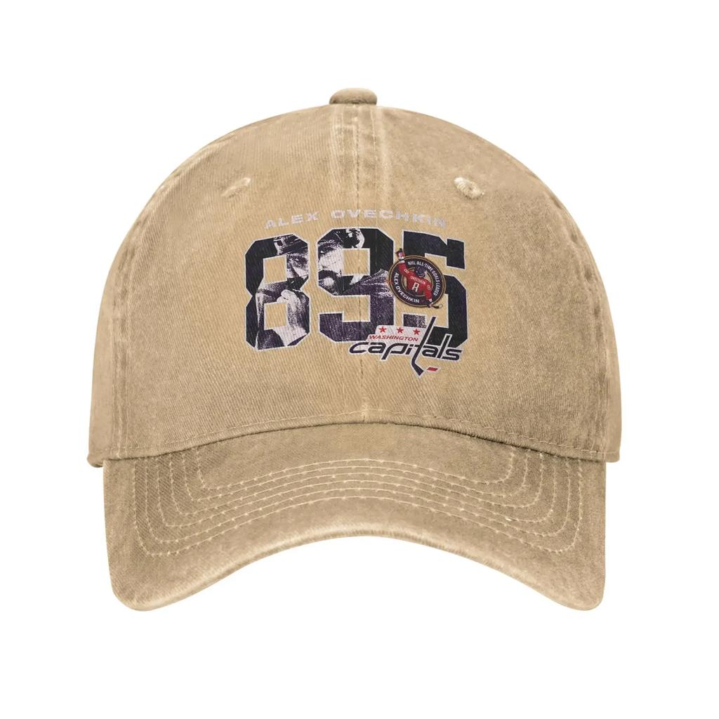 Alex Ovechkin Capitals 895 Karriere Tore Baseballkappe Klassisch Used Gewaschen Hockey Snapback Kappe Unisex Outdoor Verstellbare Mütze
