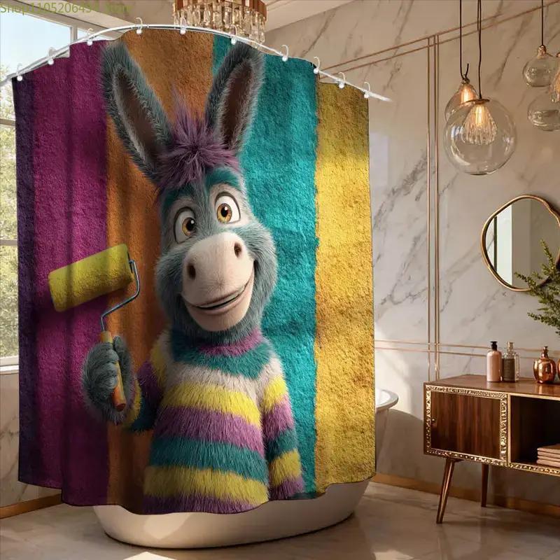 1pc Bathroom Shower Curtain, Personality Color Analysis Salon, Comedy Festival Shower Curtain, with 12 Hooks, 180*180cm Bathro