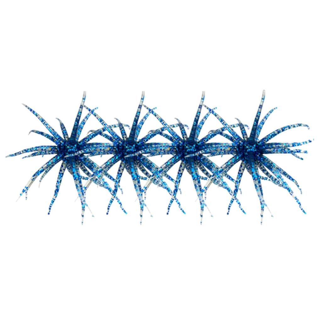 4pcs/Set Water Sea Urchin Softworm Lure Anti Bite Simulated Sea Urchin Lures for Bass Fishing Drop Shot Saltwater Fishing Gear