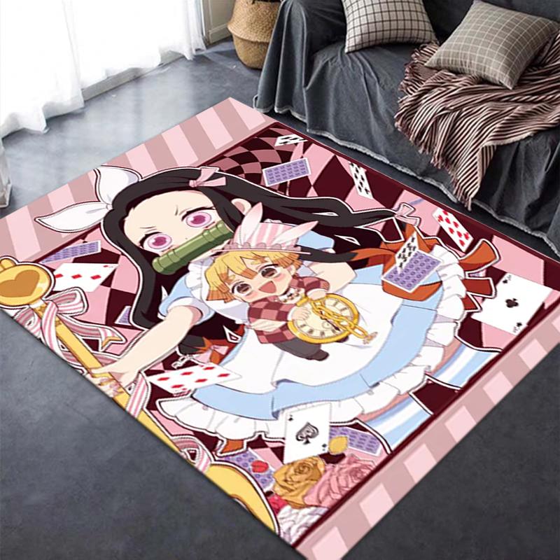 2025 New Nezuko Kamado Carpet Rug for Living Room Bedroom Home Sofa Decoration,Kids Play Non-slip Floor Mat 97