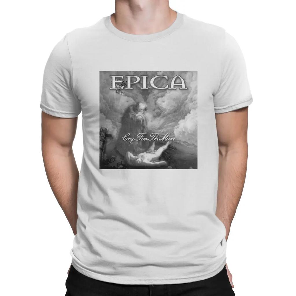 Cry For The Moon Band Men T Shirts E-Epica Casual Tee Shirt Short Sleeve Round Collar T-Shirts Cotton Unique Clothing