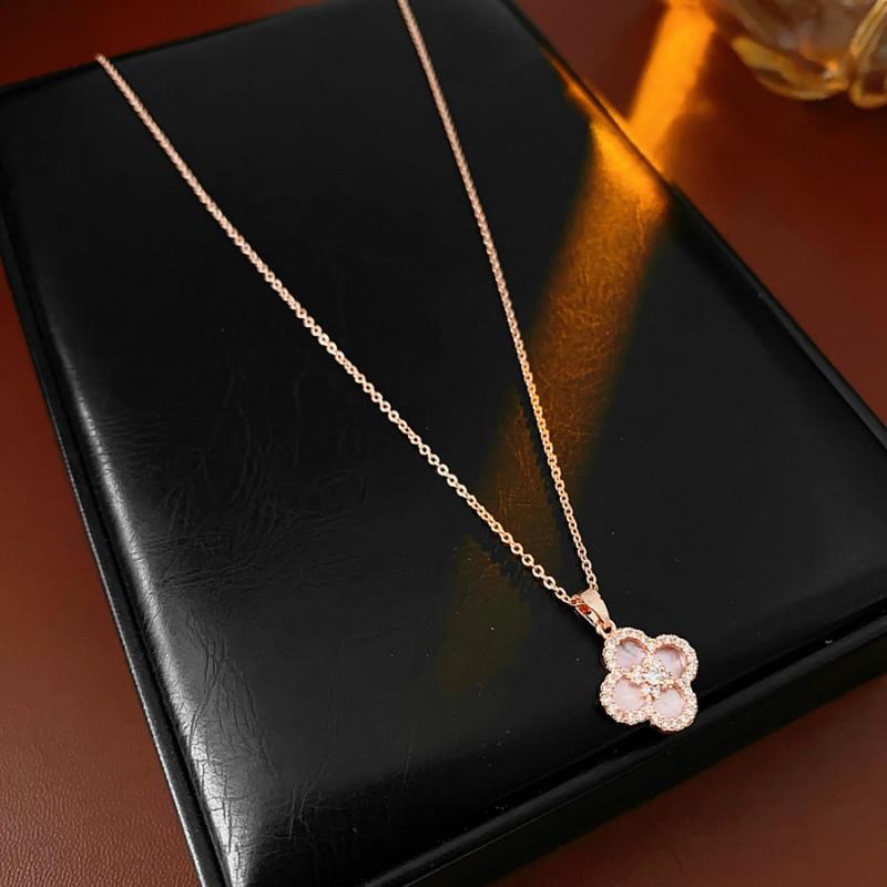 Floral Shell Jewelry Set With Zircon Accents Vintage-Inspired Earrings Delicate Choker Necklace Women