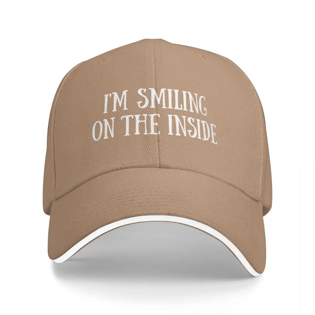 I m Smiling On The Inside. Baseball Cap black Hat men Hip Hop Funny hats Women s Hats Men s