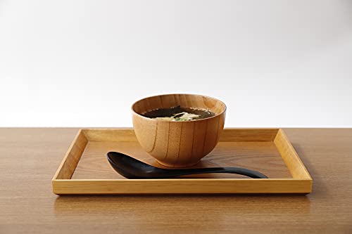 Osaka Choseido Wooden Miso Soup Bowl, 11.2cm Diameter, 420ml, Large
