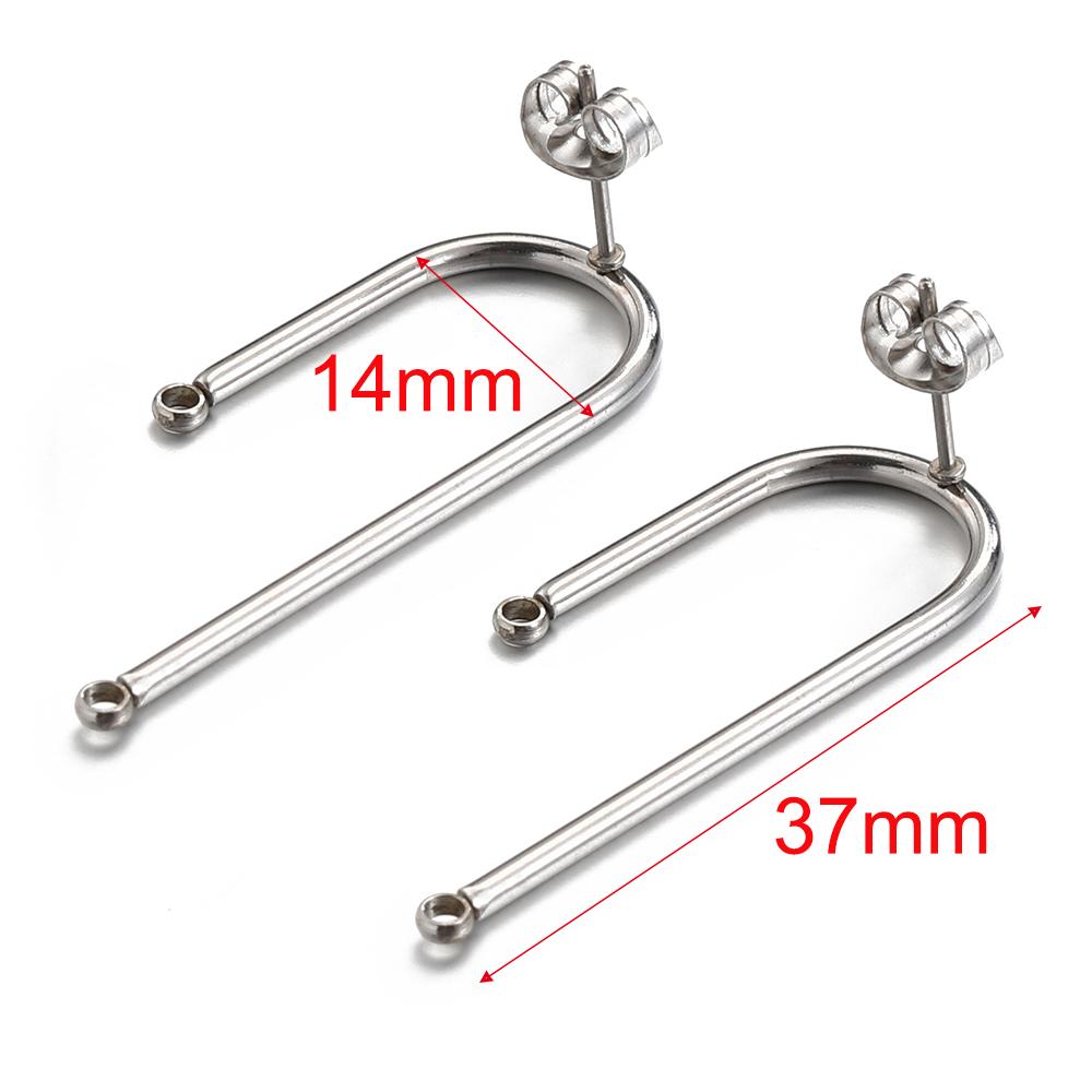 Kein Verblassen 10 Stück Edelstahl Leere Ohrstecker Basis Pins Mit Ohrstecker Ohrrücken für Schmuckherstellung DIY Zubehör