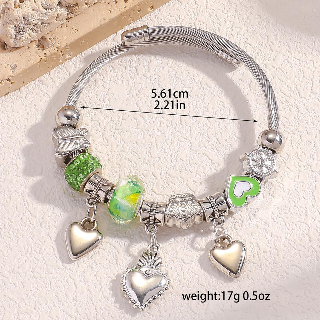 1 Stück Mode-Armband für Damen mit mehreren Elementen, Perlen, Pfirsichherz für Reisen, Date, Bankett, Party, Festival, Dressing, Geschenke