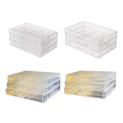 Klare Acryl-Schmuckaufbewahrungsbox mit mehreren Fächern Kompakte Schmuckaufbewahrungsbox Praktische Organisationsbox
