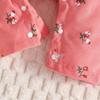 Floral Cat Long Sleeve Suspender Bodysuit & Headband for Baby Girls (0-2 Yrs)