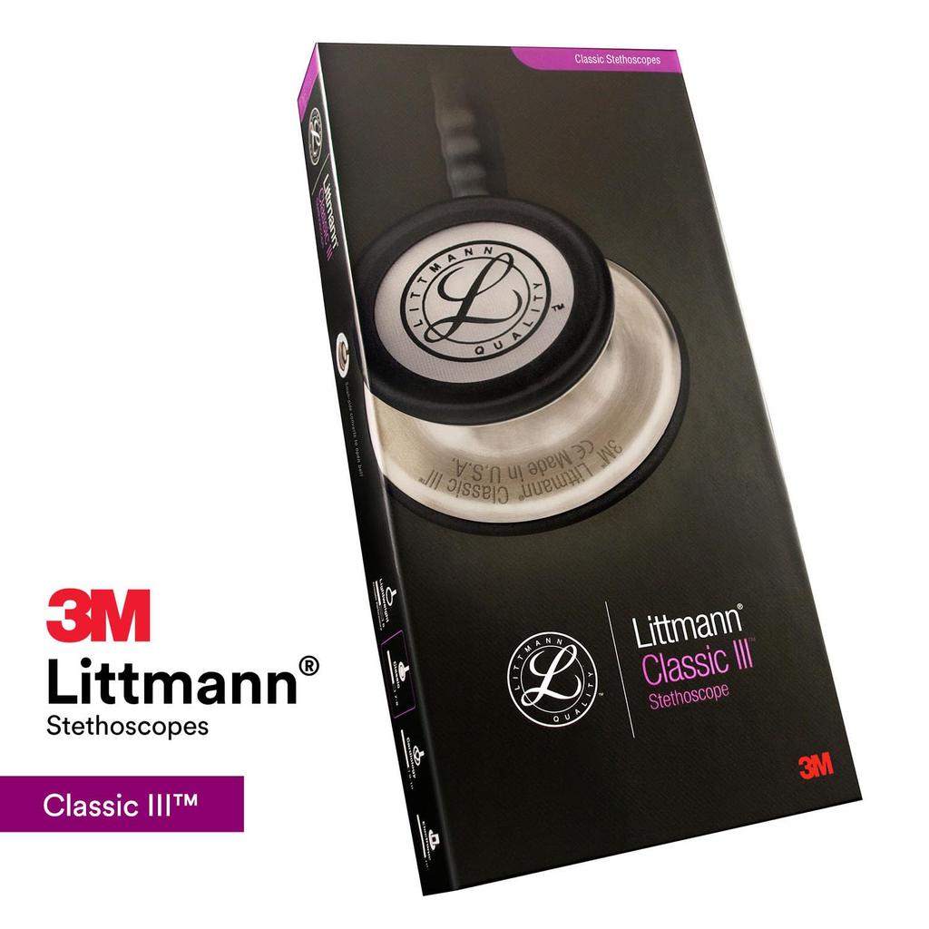 Littmann Classic III 5803 Stethoscope, Black/Black Finish,