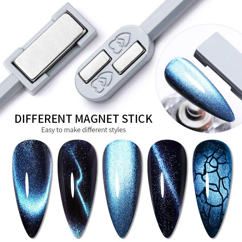 Magnetischer Stick Katzenauge Magnetwürfel Doppelseitige Nägel Starke Nagelkunst Für UV-Gel-Lack Nägel Kunstdesign Glitzereffekt