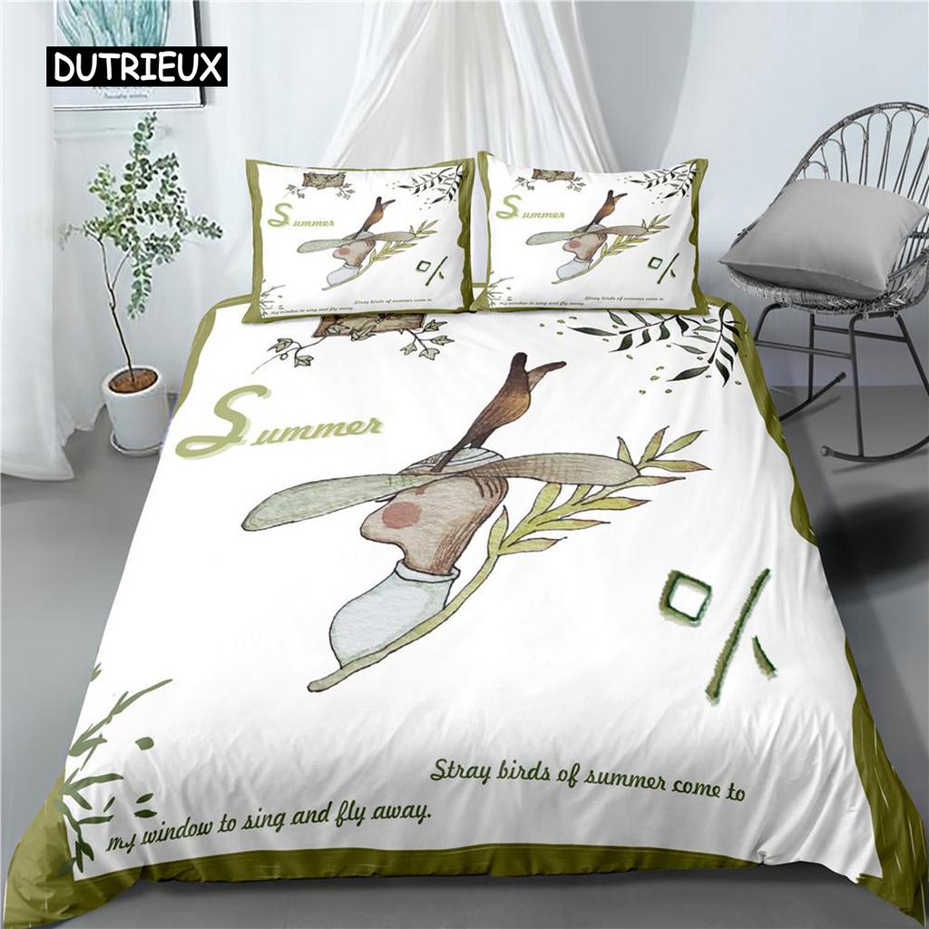 Zestaw Poszwy na Kołdrę Królik Biały Zajączek Wielkanocny Zestaw Pościeli Twin Poliester Motyw Zwierzęcy Cartton Queen King Pokrowiec na Kołdrę dla Dzieci Dziewczynek