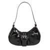 Ruffled Bag for Motorcycle with Lady-style Leather Belt Buckle, Trendy Single-shoulder Crossbody Bag At The Armpit