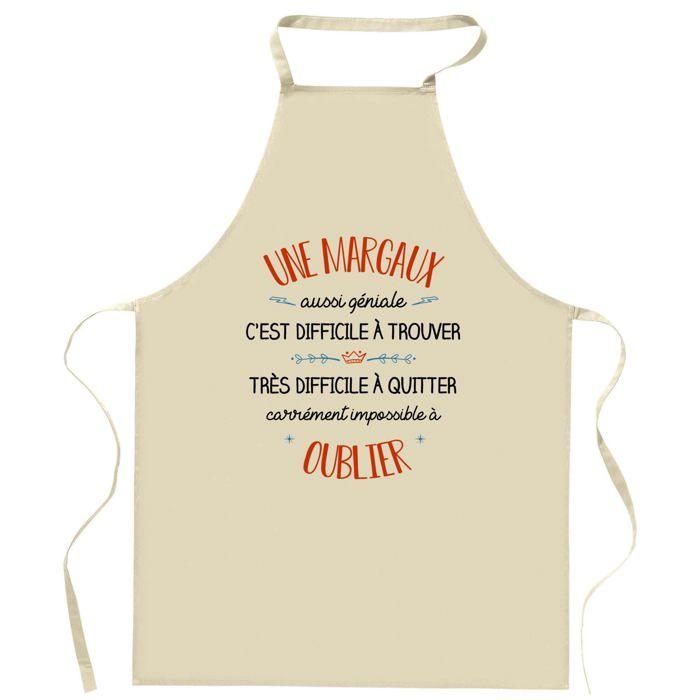 Tablier de cuisine - Une Margaux Aussi Géniale - Impression bretonne - Coton épais - Liens ajustables