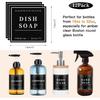 Waterproof Labels for Glass/Plastic Bottles, 12 PCS Bathroom Hand Soap Shampoo Dispenser Label Stickers, Removable Bottle Labels for Soap, Lotion,