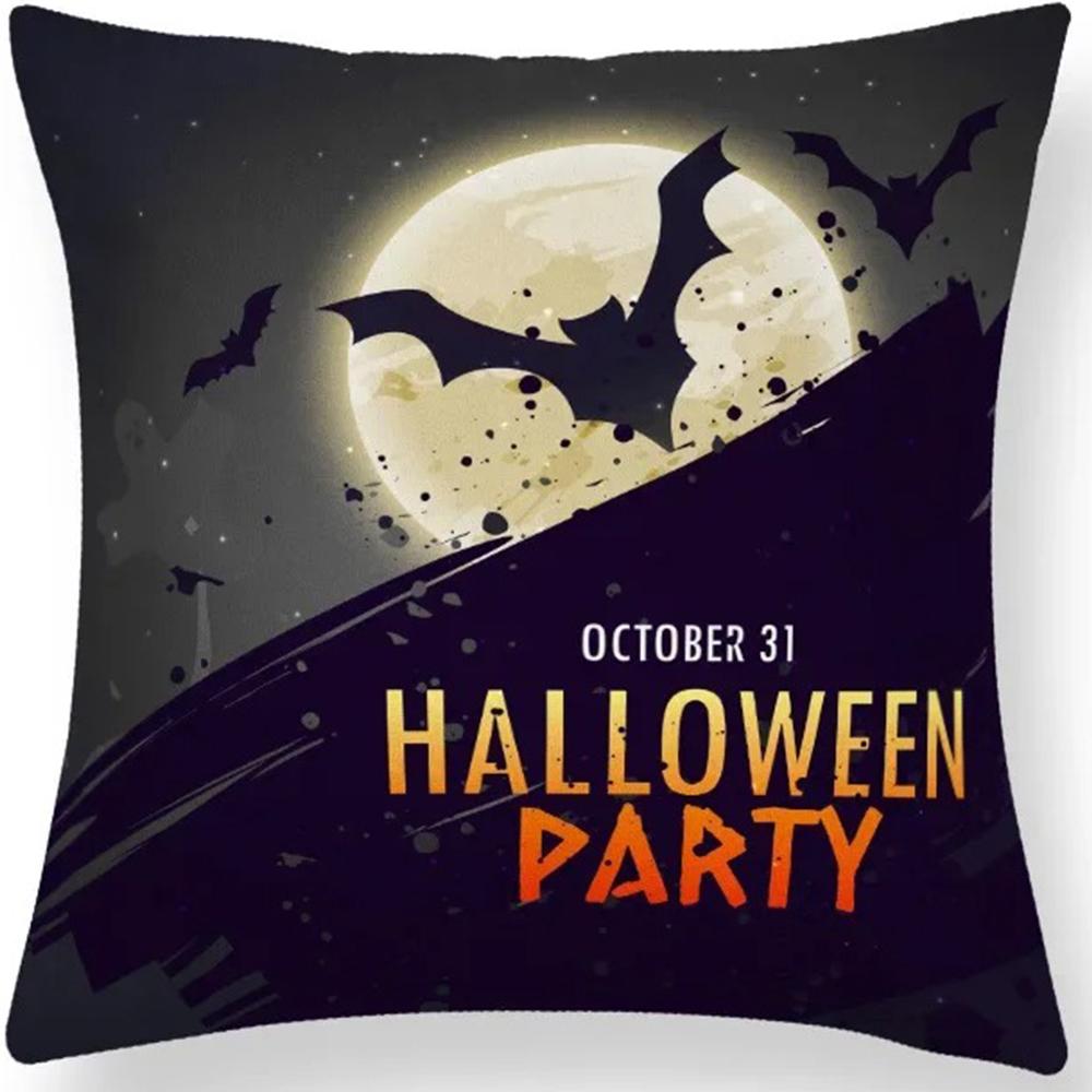 Halloween Dekorativt Kuddfodral Sött Spöke Pumpa Kattmönster Kuddfodral Lämpligt för Hem Vardagsrum Soffa Rum