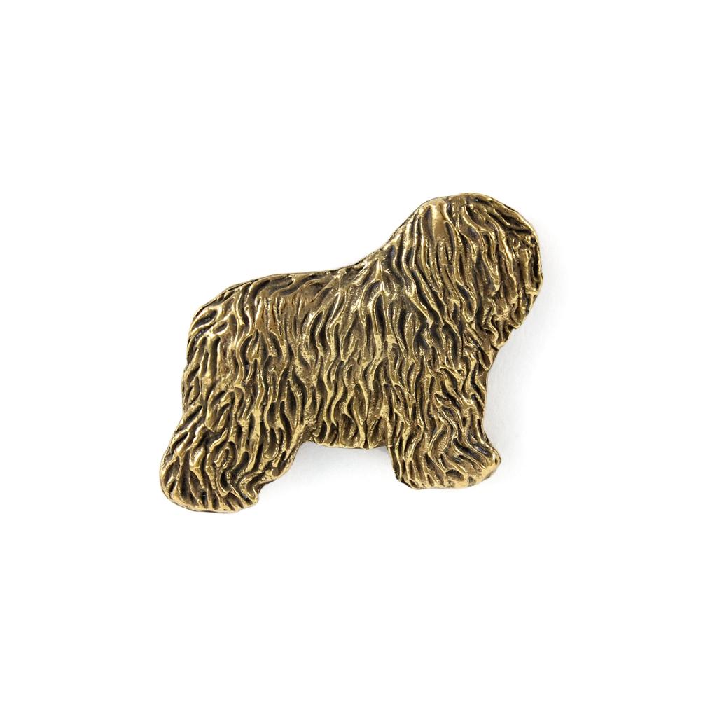 Polish Lowland Sheepdog, PON, Valee Sheepdog I - Gold-plated Pin Brooch, Elegant Dog Ornament, Unique Pin by Art-Dog Brand