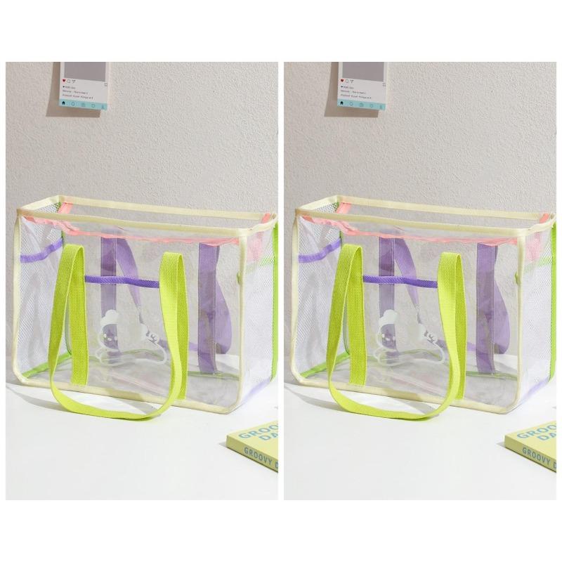 Summer Fashion Tote Bag Large Clear PVC Cartoon Handbag Jelly Transparent Beach Purse for Women Cute Shower Shoulder Bag for Bath
