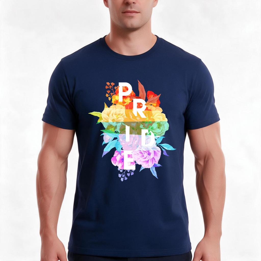 Floral Pride TShirt Summer Casual Cotton Tee Oversized Streetwear Tops Vintage Graphic Print Loose Fit Short Sleeve
