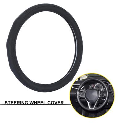 Auto Steering Wheel Cover Embossed Microfiber Faux Leather Anti-skid Steering Wheel Protector
