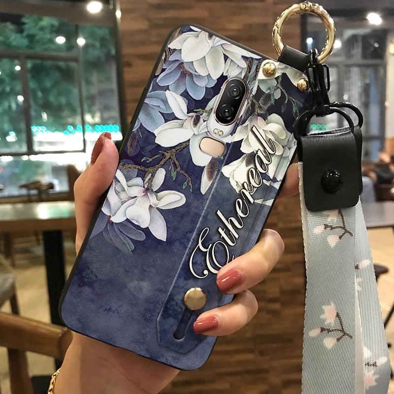 Fashion Design Dirt-resistant Phone Case For OnePlus 6/1+6 Kickstand Protective Silicone Anti-dust Ring Durable Flower