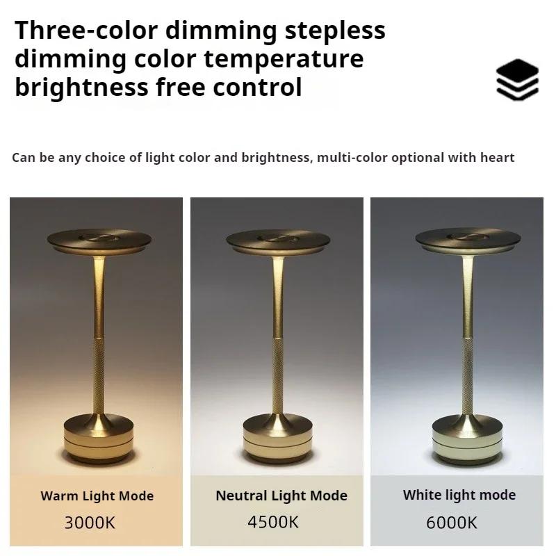 Rechargeable LED Desk Lamp Touch Dimming USB Portable Coffee Waterproof Bar Vintage Room Decoration Atmosphere Night Light