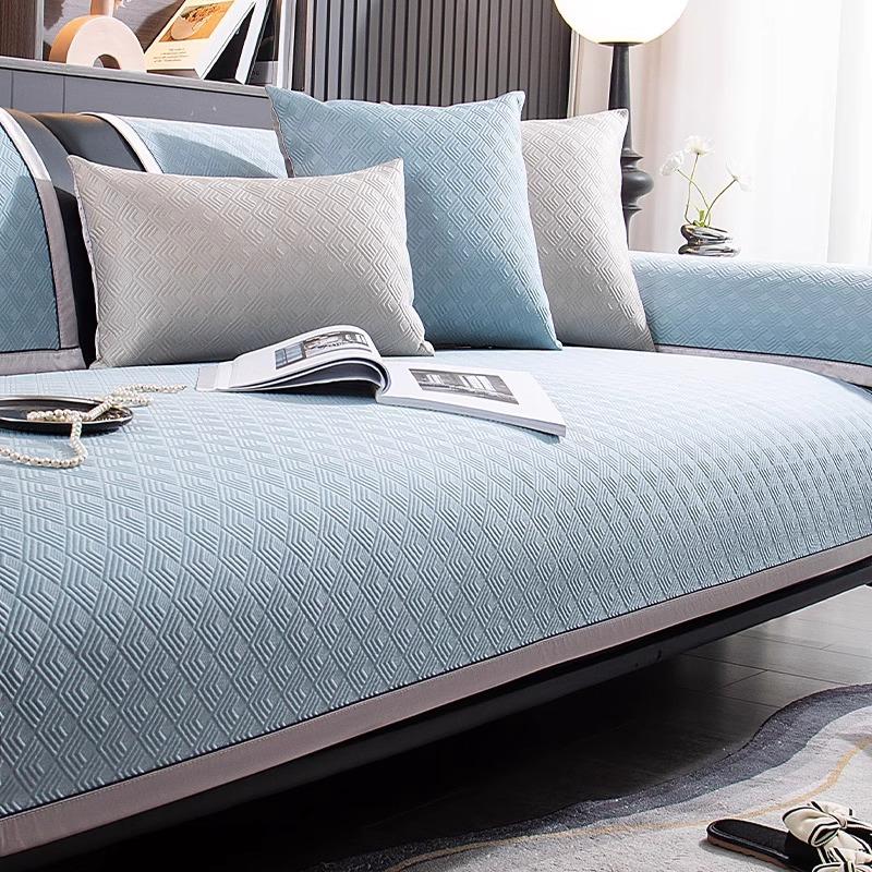 New Ice Silk Sofa Cushion Summer Non-Slip Mat Seat Cushion Simple Modern Cool Sofa Cover Cloth Towel