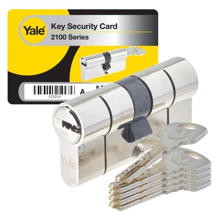 YALE Series 2100 High Security Cylinder, 35x35 Mm, Nickel-plated, Disengageable