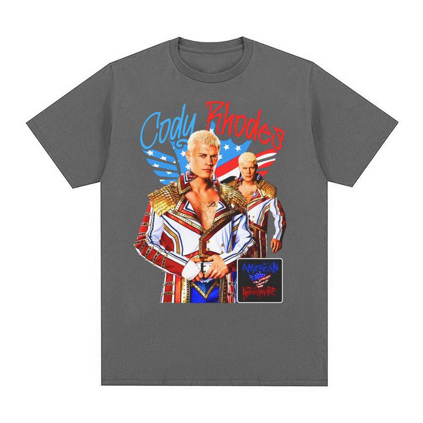 Funny Cody Rhodes The American Nightmare T Shirt Unisex Women Pure Cotton Wrestling Finished Story Vintage Tee Shirt Summer Clothes
