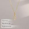 Banyan Tree S925 Silver Geometric Paperclip Necklace with Sparkling Diamond