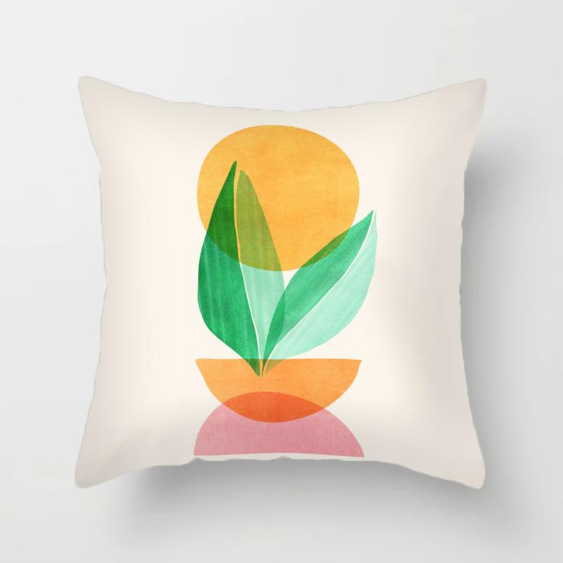 Leaf plant Sunset Print Hold pillowcase Modern landscape color hold pillowcase Home decoration fashion cushion set 45x45cm