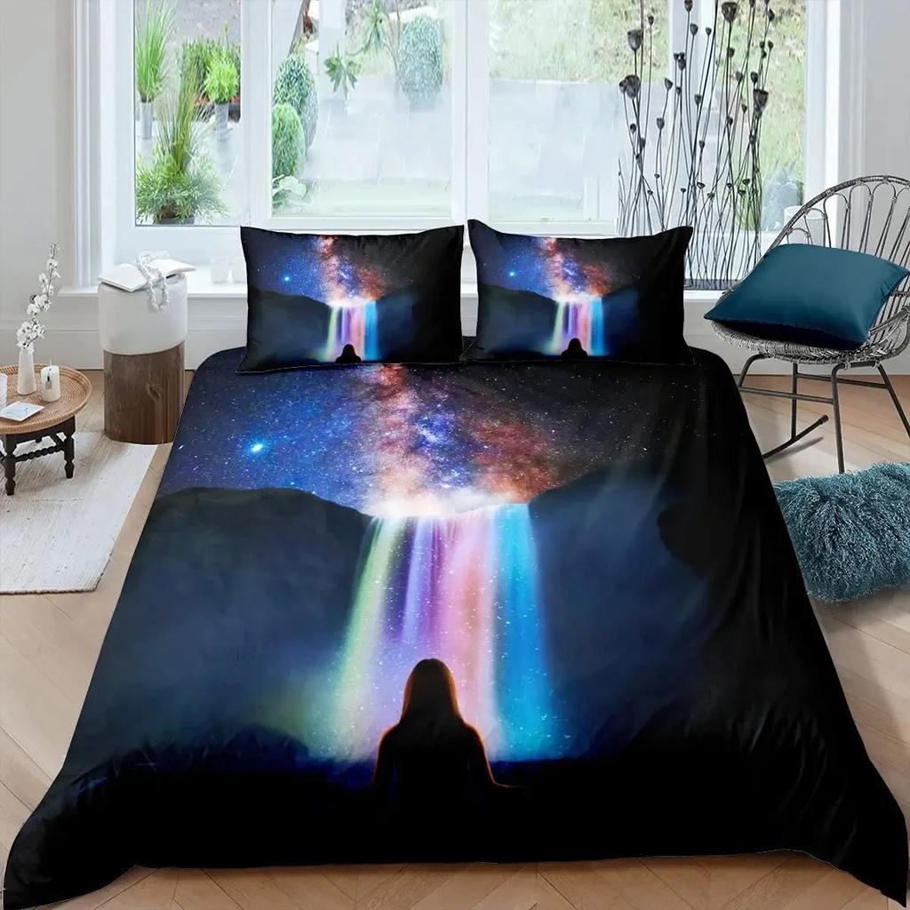 Robot Duvet Cover Set, 3D Modern Science Fiction Cool Robot Bedding Sets Full Size Futuristic Machine Comforter Cover Set