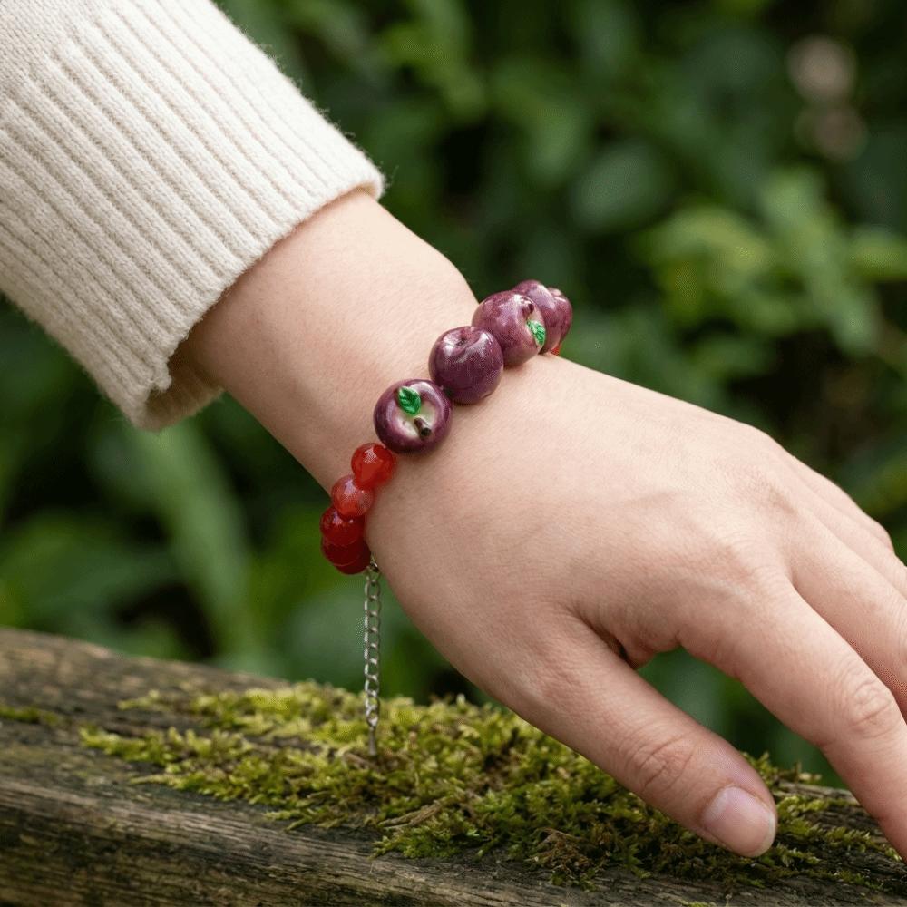 Simulation Fruit Beaded Bracelet Colorful Beads Summer Bohemian Jewelry  Girls Wear