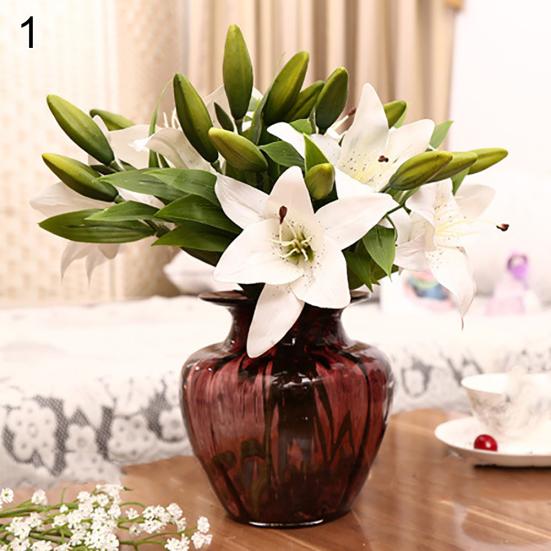 1 st. 3 hoofden zoete kunstmatige bloemen neplelie bloemen thuis bruiloft feest decoratie